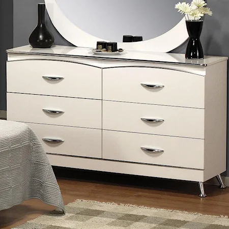 Contemporary 6 Drawer Dresser